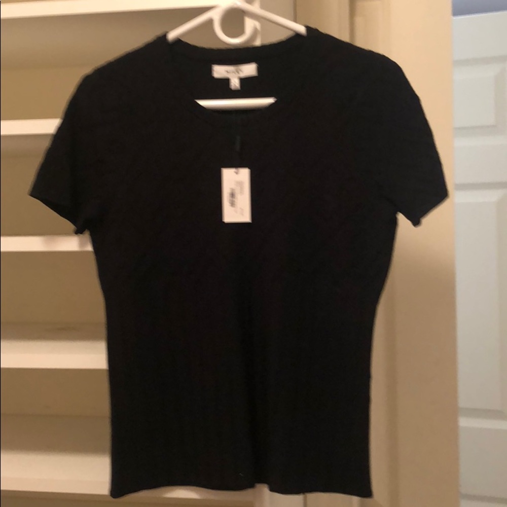 Short sleeve textured mosaic top